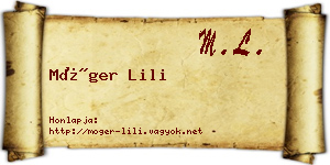 Móger Lili névjegykártya